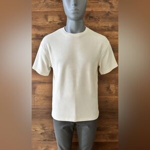 Men's Short Sleeve Waffle Knit Tee in Cream